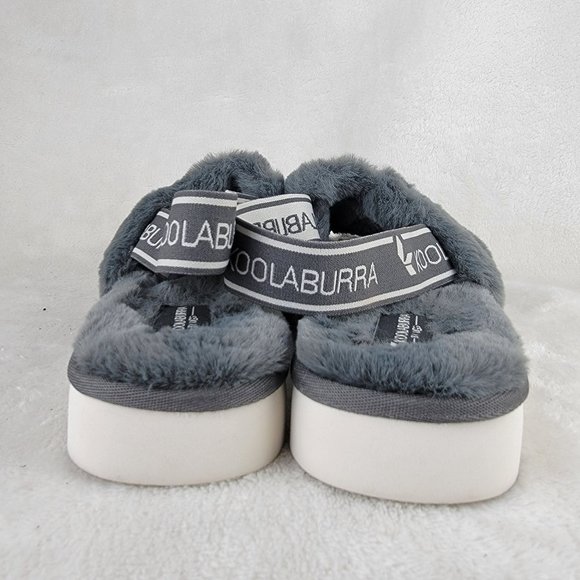 Koolaburra By UGG Women's Fuzz'n II Grey Faux Fur Sling Back Sandals Size 7 - Picture 3 of 7